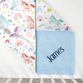 Lofaris Colorful Unicorn Rainbow Floral Minky Baby Blanket